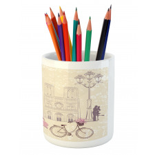 Floral Paris Eiffel Pencil Pen Holder