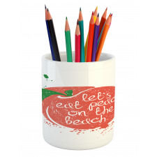 Soft Fruit Quirky Words Pencil Pen Holder