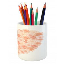 Heart Shaped Blossoms Pencil Pen Holder