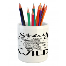 Dancing Bear and Words Pencil Pen Holder