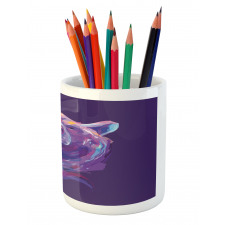 Mascot Face Brushstrokes Pencil Pen Holder