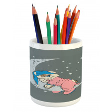 Baby Sleeping on the Moon Pencil Pen Holder