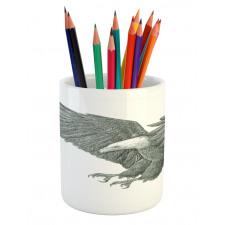 Monochrome Drawing Style Pencil Pen Holder