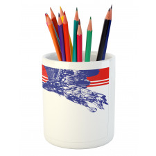 American Flag Colors Bird Pencil Pen Holder