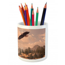 Nature Rocky Mountains Pencil Pen Holder