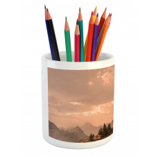 Nature Rocky Mountains Pencil Pen Holder