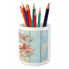 S Seashells Nautical Pencil Pen Holder