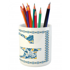 Tile Designed Letter G Pencil Pen Holder