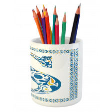 Old Fashion Typography Pencil Pen Holder