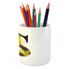 Sunflower Art Design Pencil Pen Holder