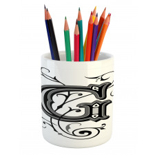 G Font Pencil Pen Holder