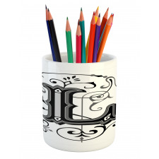 Ornate Capital L Art Pencil Pen Holder