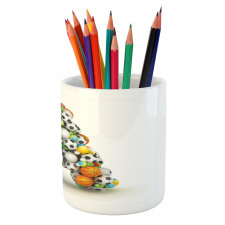 Sports Balls Stacked Pencil Pen Holder