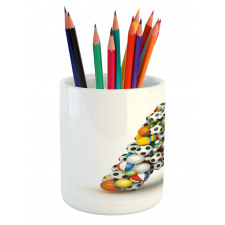 Sports Balls Stacked Pencil Pen Holder