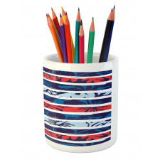 Tropical Hibiscus Beach Pencil Pen Holder