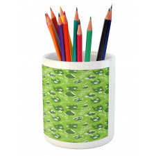 Tea Time Daisy Blooms Pencil Pen Holder