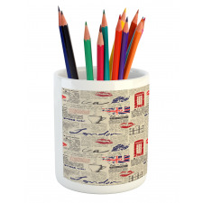 Newspaper Kiss Marks Pencil Pen Holder