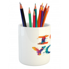 Watercolor Phrase Pencil Pen Holder