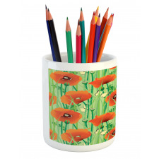 Poppy Flowers Field Pencil Pen Holder