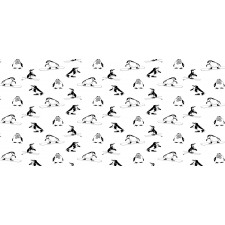 Skiing Penguins in Scarves Pencil Pen Holder