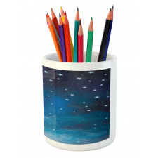 Night Time with Moon Star Pencil Pen Holder