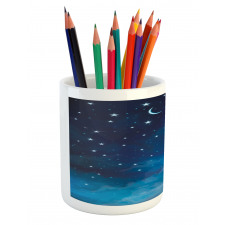 Night Time with Moon Star Pencil Pen Holder