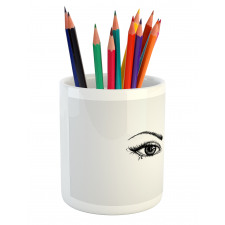 Feather Butterfly Woman Pencil Pen Holder