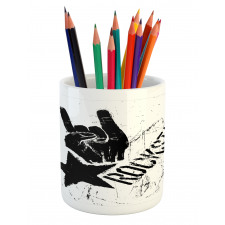 Grunge Effect Hand Star Pencil Pen Holder