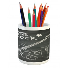 Love Rock Music Sketch Pencil Pen Holder