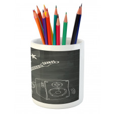 Love Rock Music Sketch Pencil Pen Holder