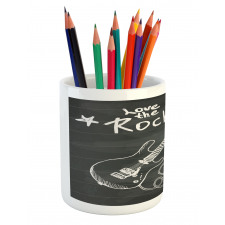 Love Rock Music Sketch Pencil Pen Holder