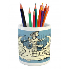 Rock 'n' Roll Retro Grunge Pencil Pen Holder