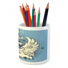 Rock 'n' Roll Retro Grunge Pencil Pen Holder