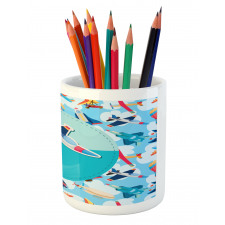 Airplane Composition Pencil Pen Holder