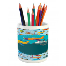 Cartoon Airplanes Pencil Pen Holder