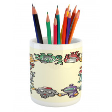 Friendly Robots Toys Pencil Pen Holder