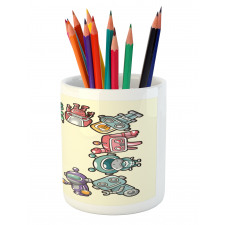 Friendly Robots Toys Pencil Pen Holder