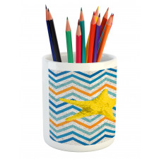 Angled Stripes Starfish Pencil Pen Holder