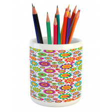 Colorful Camomiles Pencil Pen Holder