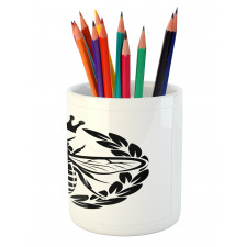 Monochrome Wreath Pencil Pen Holder