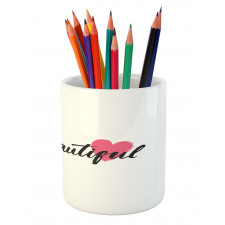 Pink Heart for Loved Ones Pencil Pen Holder