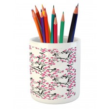 Sakura Tree Bird Pencil Pen Holder