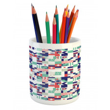 Pastel Funky Shapes Pencil Pen Holder