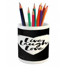 Heart and Words Pencil Pen Holder