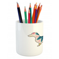 Floral Puppy Pencil Pen Holder