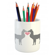 2 Animals in Love Pencil Pen Holder