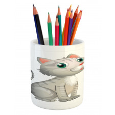 Domestic Cat Pet Pencil Pen Holder