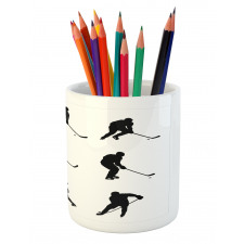 Black Player Silhouettes Pencil Pen Holder