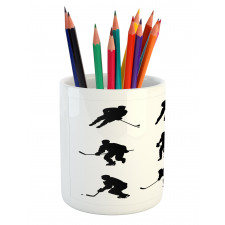 Black Player Silhouettes Pencil Pen Holder