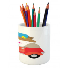 Puppy Driving Cap Pencil Pen Holder